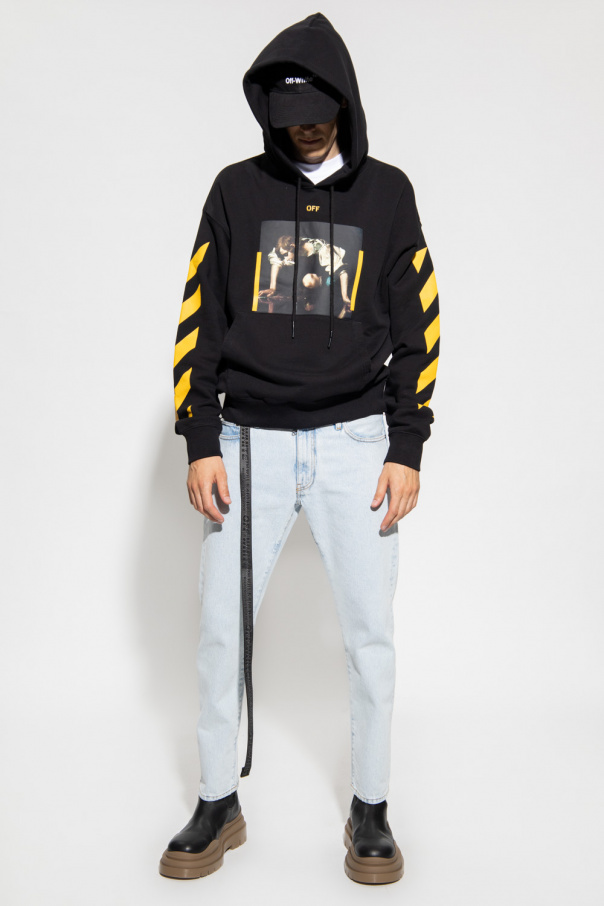 Off white cut off hoodie clearance yellow